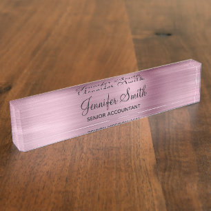 Girly Faux Hellrosa Folie Namensplakette