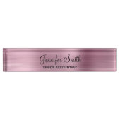 Girly Faux Hellrosa Folie Namensplakette (Vorderseite)
