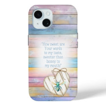 Girly Faux Pastel Wood Heart Turquoise Bee Bible