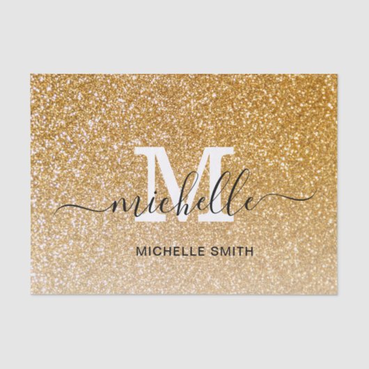 Girly Feminine Chic Monogram Mit Monogramm Script Seidenpapier (Vorderseite)