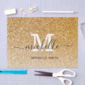 Girly Feminine Chic Monogram Mit Monogramm Script Seidenpapier (Handwerk)