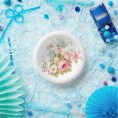 Girly Feminine Vintag Pink Roses Pappteller (Party)