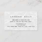 Girly Fiktion Writer mit Retro Pink Schreibmaschin Visitenkarte (Rückseite)