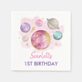 Girly First Trip rund um die Sun Birthday Party Serviette (Vorderseite)