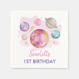 Girly First Trip rund um die Sun Birthday Party Serviette