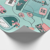 Girly Fitness Pattern Geschenkpapier (Ecke)