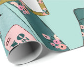 Girly Fitness Pattern Geschenkpapier (Rolleneckpunkt)