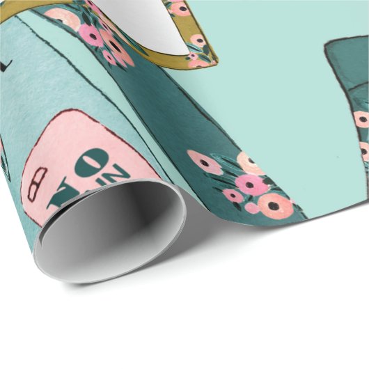 Girly Fitness Pattern Geschenkpapier (Rolleneckpunkt)