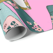 Girly Fitness Pattern Geschenkpapier (Rolleneckpunkt)