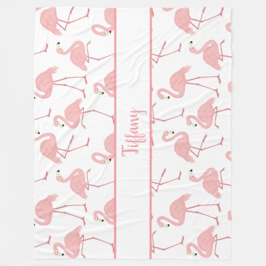 Girly Flamingos Fleecedecke (Vorderseite)
