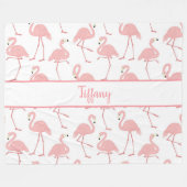 Girly Flamingos Fleecedecke (Vorderseite (Horizontal))