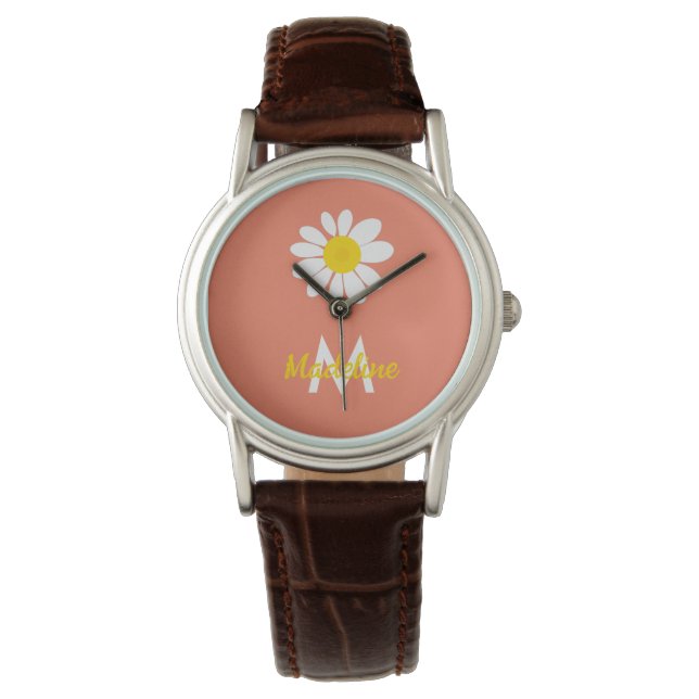 Girly Floral Armbanduhr (Vorderseite)