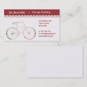 Girly Floral Bicycle Visitenkarte (Vorne/Hinten)