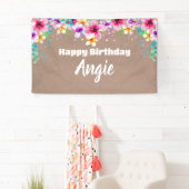 Girly floral craft party banner backdrop (Insitu)