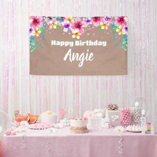 Girly floral craft party banner backdrop (Party)