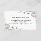 Girly Floral Frame Makeup Artist Beauty Salon Visitenkarte (Rückseite)