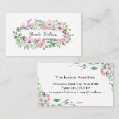 Girly Floral Frame Makeup Artist Beauty Salon Visitenkarte (Vorne/Hinten)
