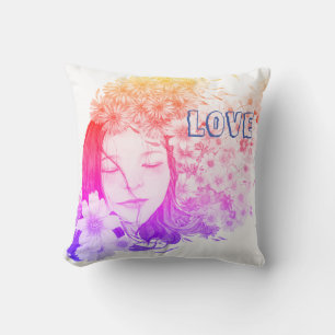 Girly Floral Liebe Power Kissen