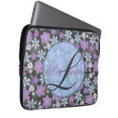 Girly Floral Monogramed 13" Mac Book/PC Laptopschutzhülle (Vorne Rechts)