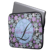 Girly Floral Monogramed 13" Mac Book/PC Laptopschutzhülle (Vorderseite Links)