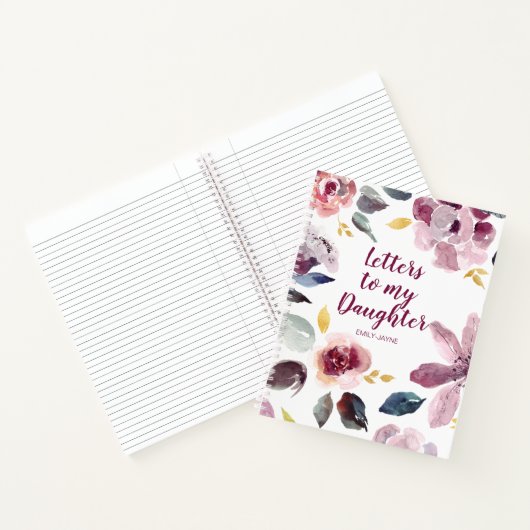 Girly Floral Name schreibt an meinen Töchterkeepak Notizblock (Innenseite)