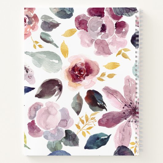 Girly Floral Name schreibt an meinen Töchterkeepak Notizblock (Rückseite)