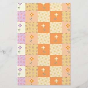 Girly Floral Patchwork Briefpapier
