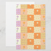 Girly Floral Patchwork Briefpapier (Vorne/Hinten)
