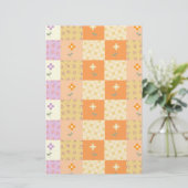 Girly Floral Patchwork Briefpapier (Stehend Vorderseite)