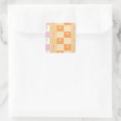 Girly Floral Patchwork Quadratischer Aufkleber (Tasche)