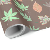 Girly Floral Pattern Geschenkpapier (Rolleneckpunkt)