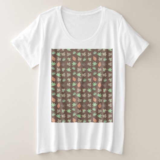 Girly Floral Pattern Große Größe T-Shirt (Design vorne)