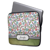 Girly Floral Pattern Laptopschutzhülle (Vorderseite Links)