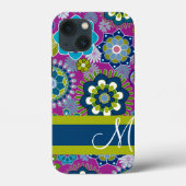 Girly Floral Pattern mit Monogramm Case-Mate iPhone Hülle (Rückseite)
