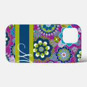 Girly Floral Pattern mit Monogramm Case-Mate iPhone Hülle (Rückseite (Horizontal))