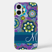 Girly Floral Pattern mit Monogramm Case-Mate iPhone Hülle (Rückseite)