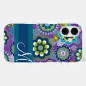 Girly Floral Pattern mit Monogramm Case-Mate iPhone Hülle (Rückseite (Horizontal))