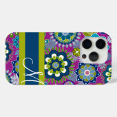 Girly Floral Pattern mit Monogramm Case-Mate iPhone Hülle (Rückseite (Horizontal))