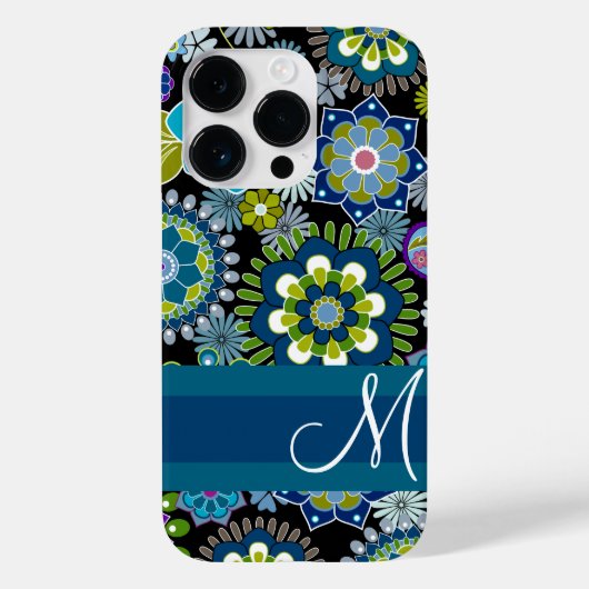 Girly Floral Pattern mit Monogramm Case-Mate iPhone Hülle (Rückseite)