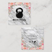 Girly Floral Personal Trainer Quadratische Visitenkarte (Vorne/Hinten)