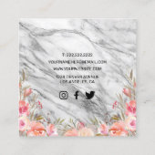Girly Floral Personal Trainer Quadratische Visitenkarte (Rückseite)