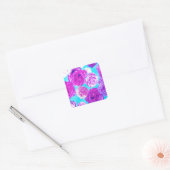 Girly Floral Quadratischer Aufkleber (Umschlag)