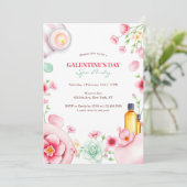 Girly Floral Relaxing Wellness-Center Party Galent Einladung (Stehend Vorderseite)