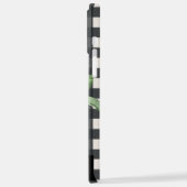 Girly Floral Schwarz-weiß Buffalo Karierter Name iPhone Hülle (Linke Seite)