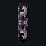 Girly Floral Unicorn Rainbow Colors Skateboard<br><div class="desc">Girly Floral Unicorn Rainbow Colors Skateboard.</div>