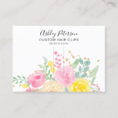 Girly Floral Wasserfarben Haarclip Barrett Display Visitenkarte (Vorderseite)