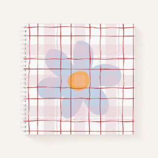 Girly floral with scottish background Modern pink Notizblock