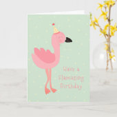 Girly Flverblüffend Flamingday Watercolor Pink Karte (Gelbe Blume)