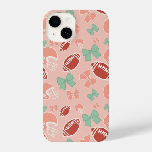 Girly Football Bow Pattern Phone Case iPhone Hülle (Rückseite)