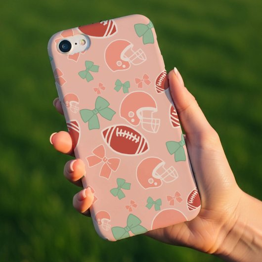 Girly Football Bow Pattern Phone Case iPhone Hülle